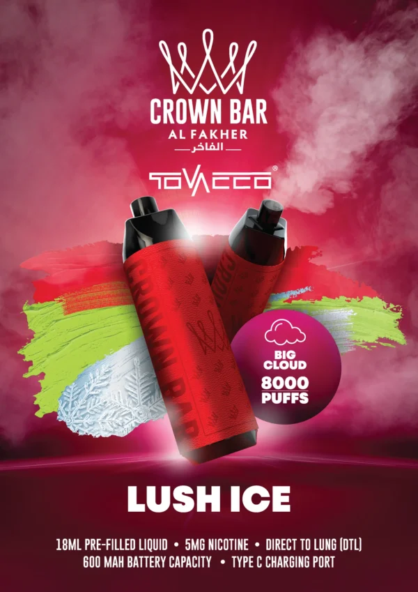 Al Fakher Vape Crown Bar Big Cloud 8000 Puffs 5% Никотиновый одноразовый вейп оптом - Европейский склад - HelpVape - 2