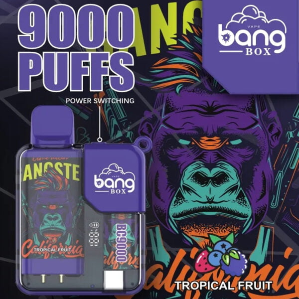 Bang Box 9000 Puffs 0% 2% 3% 5% Nikotinový dobíjecí LED Pover Display Velkoobchod jednorázových vaporizérů – HelpVape – 3