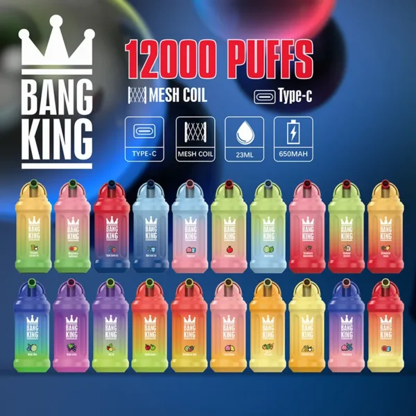 Bang King 12000 Puffs 0% 2% 3% 5% Nikotinový dobíjecí jednorázový vape velkoobchod – HelpVape – 1