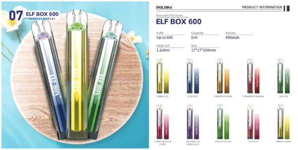 ELF BOX 600 Puffs 2% Никотиновая одноразовая вейп-ручка оптом - HelpVape - 2