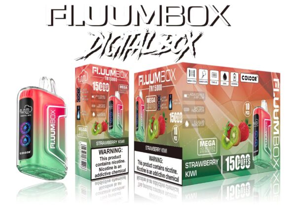 FluuM Digital Box TN 15000 šluky 0% 2% 3% 5% Nikotinová dobíjecí jednorázová vape pera Pody s e-cigaretami velkoobchod – HelpVape – 6