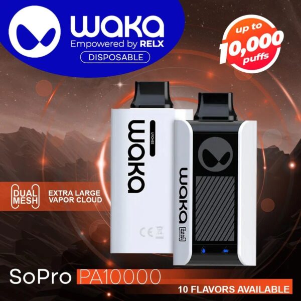 WAKA soPro PA10000 18 mg / ml nicotine wegwerpvape - 10000 trekjes groothandel - HelpVape - 1