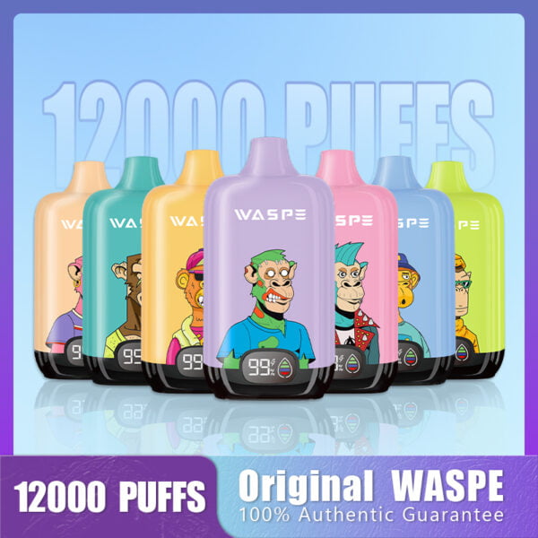 WASPE 12000 PUFFS Caixa Digital 0% 2% 3% 5% Nicotina Vape Descartável Atacado - HelpVape - 1