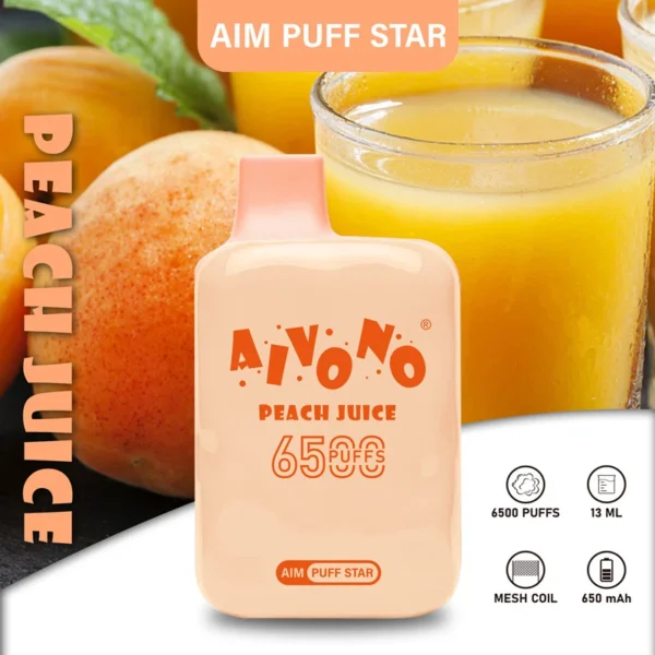 AIVONO AIM PUFFSTAR 6500 Puffs 0% 2% 5% Low Nicotine Rechargeable Disposable Vapes Pen Bulk Buy Wholesale - HelpVape - 11