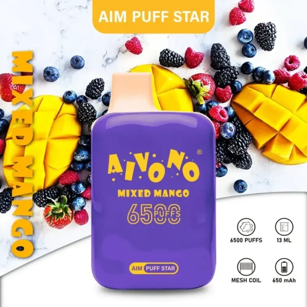 AIVONO AIM PUFFSTAR 6500 Puffs 0% 2% 5% Low Nicotine Rechargeable Disposable Vapes Pen Bulk Buy Wholesale - HelpVape - 2