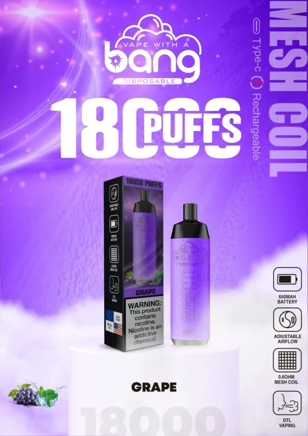 Bang Crown Bar 18000 Puffs 0% 2% 3% 5% Penna per vaporizzatori usa e getta ricaricabile a basso contenuto di nicotina all'ingrosso Acquista all'ingrosso - HelpVape - 12