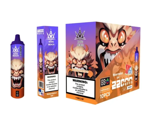 Bang Beach 22000 Puffs 0% 2% 3% 5% Alacsony nikotintartalmú újratölthető tömeges vásárlás Eldobható Vape Pen nagykereskedés - HelpVape - 2
