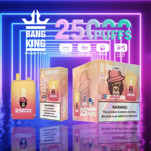 Bang King 25000 Puffs Dual Pods 0% 2% 3% 5% Перезаряжаемые одноразовые ручки для электронных сигарет с низким содержанием никотина. Купить оптом - HelpVape - 7