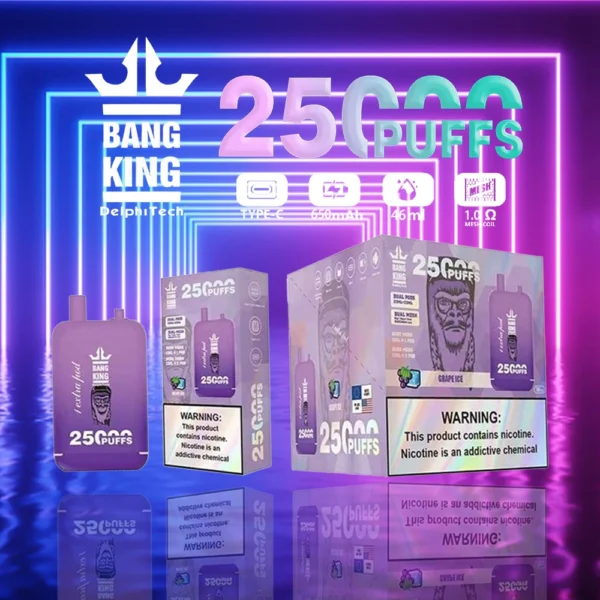 Bang King 25000 Puffs Dual Pods 0% 2% 3% 5% Перезаряжаемые одноразовые ручки для электронных сигарет с низким содержанием никотина. Купить оптом - HelpVape - 8