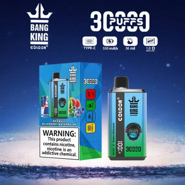 Bang King 30000 Puffs Double Flavor 0% 2% 3% 5% Low Nicotine Rechargeable Disposable Vapes Pen Bulk Buy Wholesale - HelpVape - 2