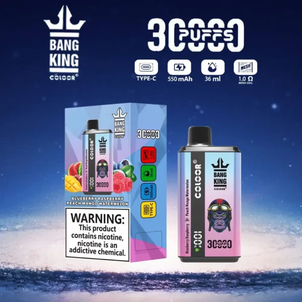 Bang King 30000 Puffs Double Flavor 0% 2% 3% 5% Low Nicotine Rechargeable Disposable Vapes Pen Bulk Buy Wholesale - HelpVape - 7