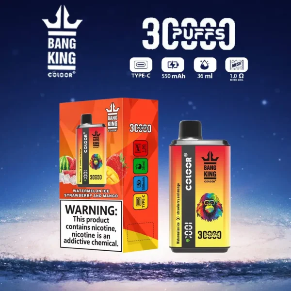 Bang King 30000 Puffs Double Flavor 0% 2% 3% 5% Low Nicotine Rechargeable Disposable Vapes Pen Bulk Buy Wholesale - HelpVape - 8