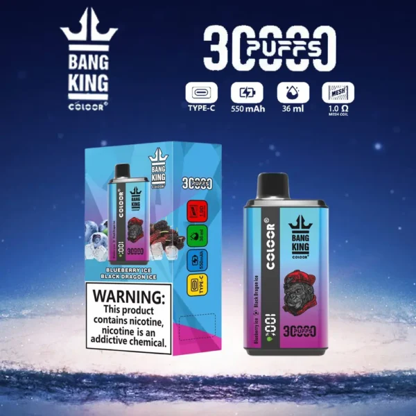 Bang King 30000 Puffs Double Flavor 0% 2% 3% 5% Low Nicotine Rechargeable Disposable Vapes Pen Bulk Buy Wholesale - HelpVape - 12