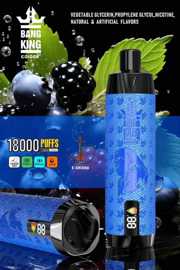 Bang King Crown Bar 18000 Puffs 0% 2% 3% 5% Alacsony nikotintartalmú, újratölthető, eldobható Vapes Pen Tömeges vásárlás Nagyker - HelpVape - 2