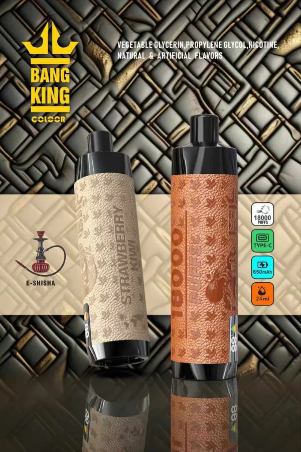 Bang King Crown Bar 18000 Puffs 0% 2% 3% 5% Alacsony nikotintartalmú, újratölthető, eldobható Vapes Pen Tömeges vásárlás Nagyker - HelpVape - 1