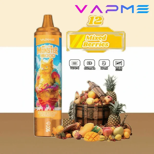 Vapme Monster 16000 Puffs 2% 5% Никотиновые перезаряжаемые одноразовые вейпы оптом купить оптом - HelpVape - 7
