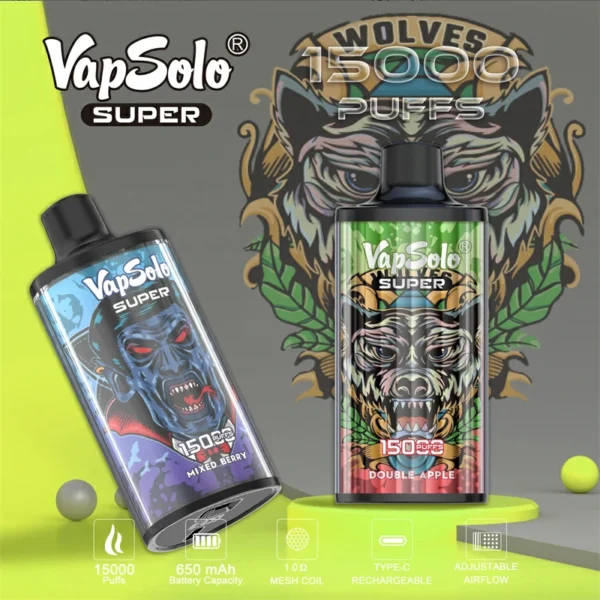 Vapsolo Super 15000 Puffs 2% 5% Nivel scăzut de nicotină în vrac Cumpărați stilou vape reîncărcabil de unică folosință Comerț cu ridicata - HelpVape - 2