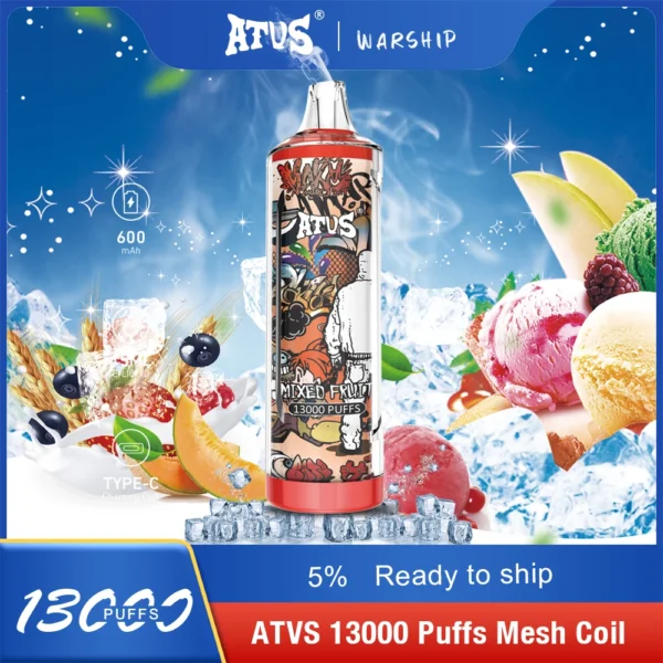 Atvs 13000 Puffs 5% Low Nicotine Rechargeable Disposable Vapes Pen Bulk Buy Wholesale - HelpVape - 4