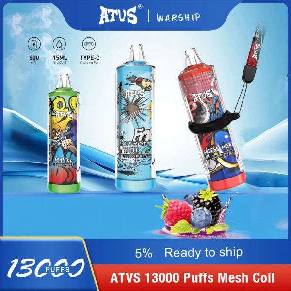 Atvs 13000 Puffs 5% Low Nicotine Rechargeable Disposable Vapes Pen Bulk Buy Wholesale - HelpVape - 1