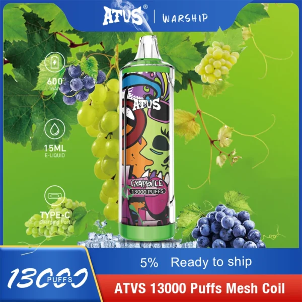 Atvs 13000 Puffs 5% Low Nicotine Rechargeable Disposable Vapes Pen Bulk Buy Wholesale - HelpVape - 11