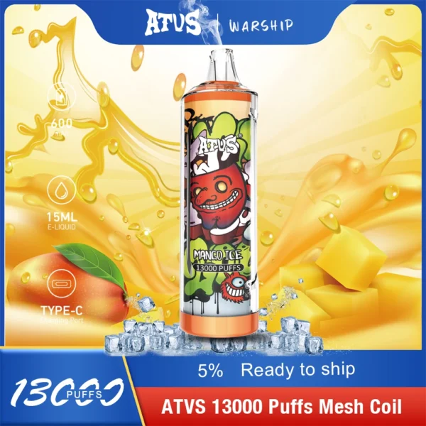 Atvs 13000 Puffs 5% Low Nicotine Rechargeable Disposable Vapes Pen Bulk Buy Wholesale - HelpVape - 8