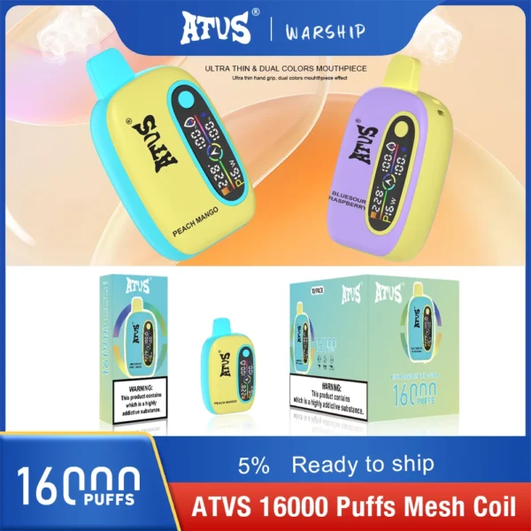 Atvs 16000 Puffs 2% 5% Stylo à vape jetable rechargeable à faible teneur en nicotine Acheter en gros - HelpVape - 9