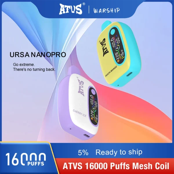 Atvs 16000 Puffs 2% 5% Stylo à vape jetable rechargeable à faible teneur en nicotine Acheter en gros - HelpVape - 7