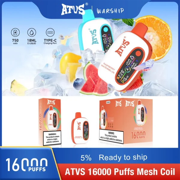 Atvs 16000 Puffs 2% 5% Stylo à vape jetable rechargeable à faible teneur en nicotine Acheter en gros - HelpVape - 6
