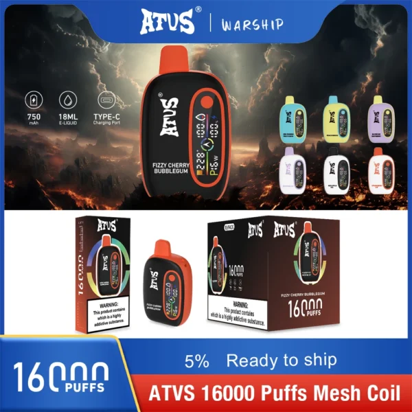 Atvs 16000 Puffs 2% 5% Stylo à vape jetable rechargeable à faible teneur en nicotine Acheter en gros - HelpVape - 2