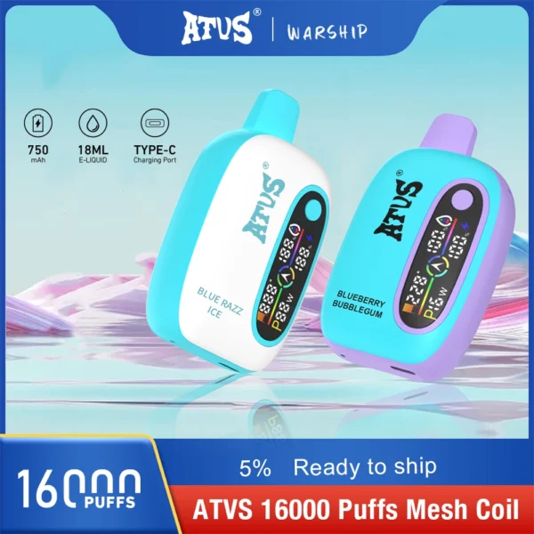 Atvs 16000 Puffs 2% 5% Stylo à vape jetable rechargeable à faible teneur en nicotine Acheter en gros - HelpVape - 14