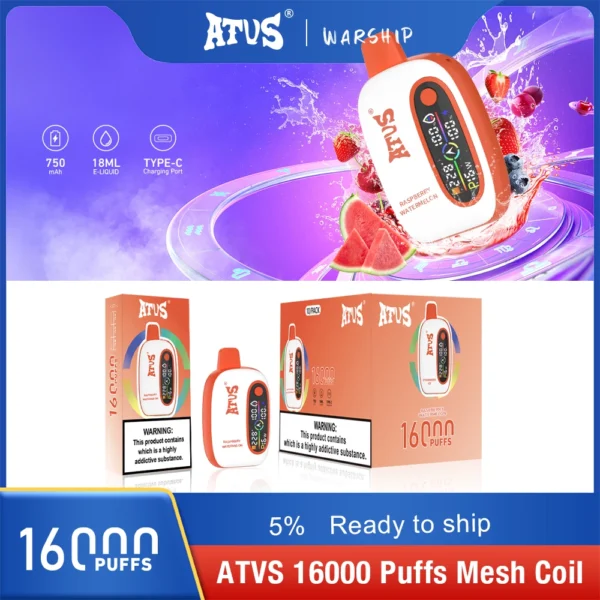 Atvs 16000 Puffs 2% 5% Stylo à vape jetable rechargeable à faible teneur en nicotine Acheter en gros - HelpVape - 13