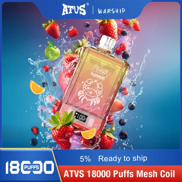 Atvs Warship 18000 Puffs 5% Stylo à vape jetable rechargeable à faible teneur en nicotine Acheter en gros - HelpVape - 4