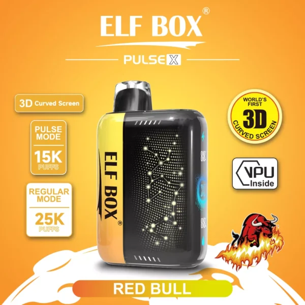 Elf Box Pulse X 25000 Puffs Dual Mesh 0% 2% 3% 5% Alacsony nikotintartalmú 3D ívelt LED képernyő Újratölthető Eldobható Vapes Pen Tömeges Vásárlás Nagyker - HelpVape - 2