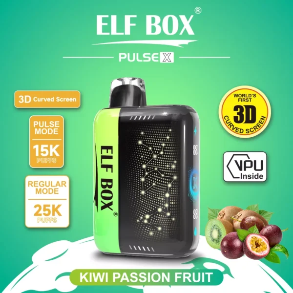 Elf Box Pulse X 25000 Puffs Dual Mesh 0% 2% 3% 5% Alacsony nikotintartalmú 3D ívelt LED képernyő Újratölthető Eldobható Vapes Pen Tömeges Vásárlás Nagyker - HelpVape - 3