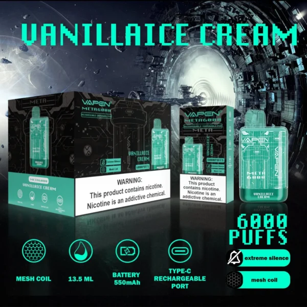 VAPEN Meta 6000 Puffs 2% 5% Перезаряжаемые одноразовые ручки для электронных сигарет с низким содержанием никотина, оптовая покупка оптом - HelpVape - 7