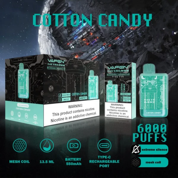 VAPEN Meta 6000 Puffs 2% 5% Аккумуляторная одноразовая ручка для вейпов с низким содержанием никотина, оптовая покупка оптом - HelpVape - 3