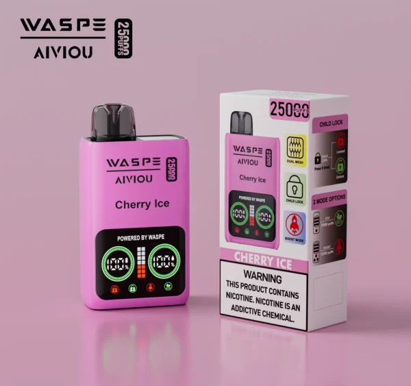 WASPE 25000 PUFFS Dual Mesh Box 0% 2% 5% LED-display med låg nikotinhalt Uppladdningsbar disponibel vapes Penna Bulk Köp grossist - HelpVape - 5