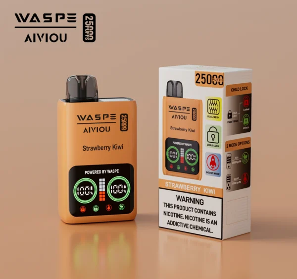 WASPE 25000 PUFFS Dual Mesh Box 0% 2% 5% LED-display med låg nikotinhalt Uppladdningsbar disponibel vapes Penna Bulk Köp grossist - HelpVape - 8