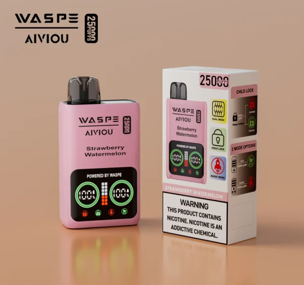 WASPE 25000 PUFFS Dual Mesh Box 0% 2% 5% LED-display med låg nikotinhalt Uppladdningsbar disponibel vapes Penna Bulk Köp grossist - HelpVape - 2
