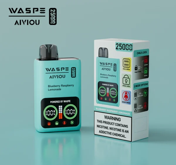 WASPE 25000 PUFFS Dual Mesh Box 0% 2% 5% LED-display med låg nikotinhalt Uppladdningsbar disponibel vapes Penna Bulk Köp grossist - HelpVape - 11