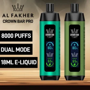 Al Fakher Crown Bar Big Cloud 8000 Pro Dual Mode Full Screen Low Nicotine Rechargeable Disposable Vapes Pen Bulk Buy Wholesale - European Warehouse Stock