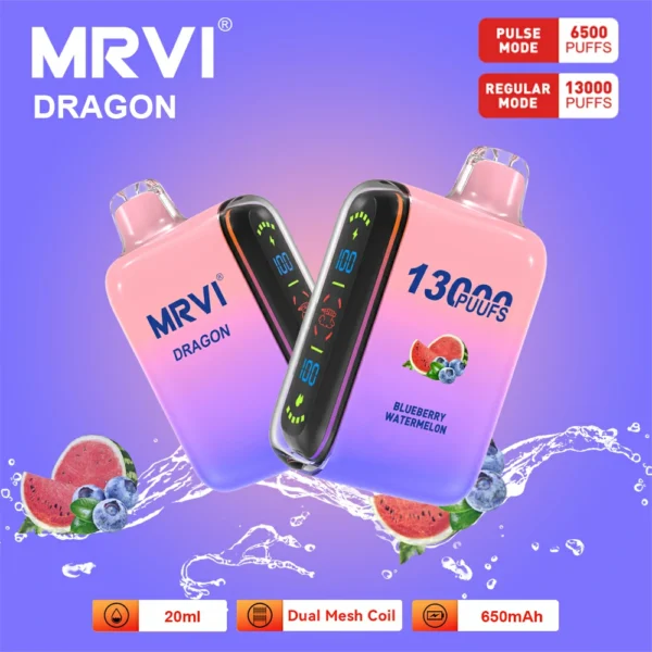 MRVI Dragon 13000 Puffs Двойная сетка с цифровым экраном 2% 5% Перезаряжаемая одноразовая ручка для вейпов с низким содержанием никотина Купить оптом - HelpVape - 2