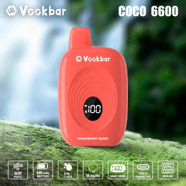 Vookbar Coco 6600 Puffs Ecran digital inteligent 3% Stilo de vape de unică folosință reîncărcabil cu conținut scăzut de nicotină Cumpărați cu ridicata - HelpVape - 4