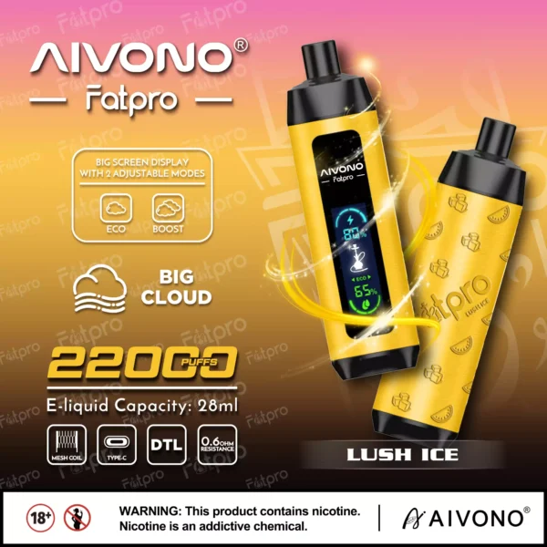 AIVONO Fatpro 22000 Puffs Hookah Digital Screen 0% 2% 3% 5% Low Nicotine Rechargeable Disposable Vapes Pen Bulk Buy Wholesale - HelpVape - 9