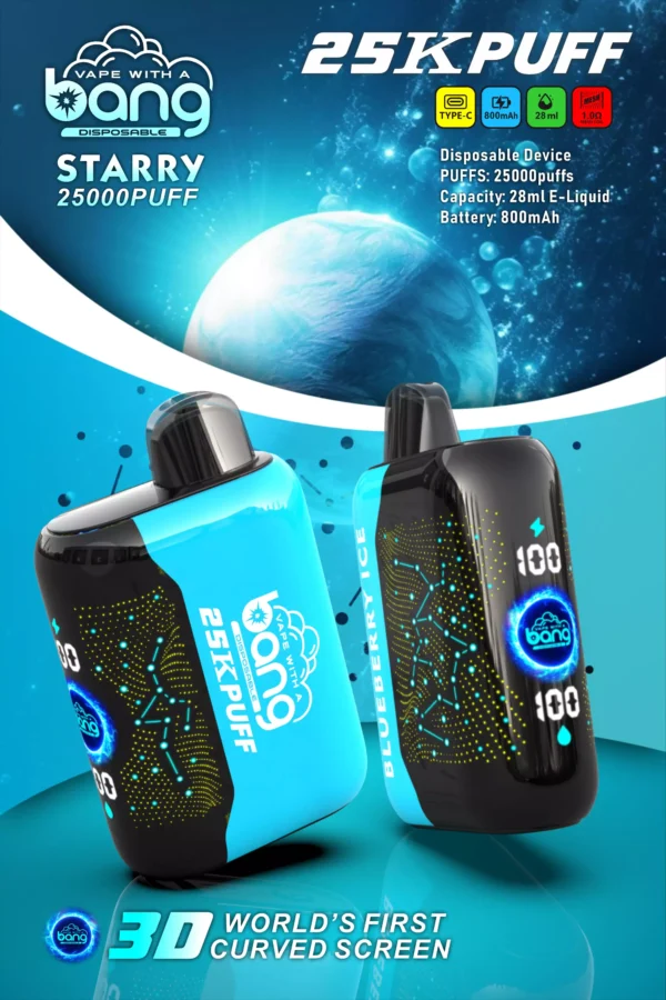 Bang Starry 25000 Puffs Pantalla curva 3D 0% 2% 3% 5% Vapes desechables recargables con bajo contenido de nicotina Pluma Compra a granel al por mayor - HelpVape - 11