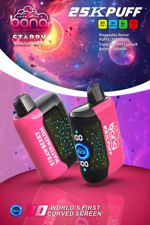 Bang Starry 25000 Puffs Pantalla curva 3D 0% 2% 3% 5% Vapes desechables recargables con bajo contenido de nicotina Pluma Compra a granel al por mayor - HelpVape - 2