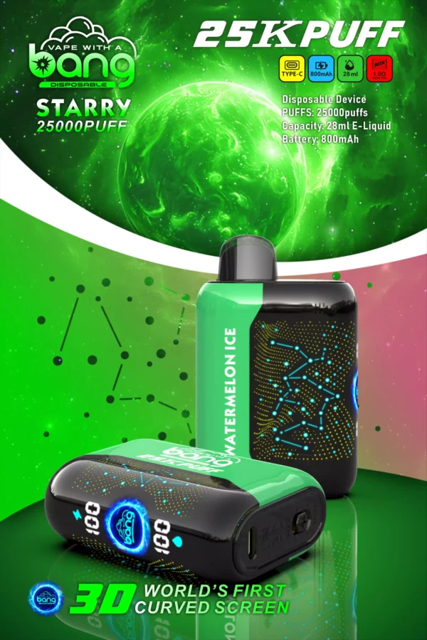 Bang Starry 25000 Puffs Pantalla curva 3D 0% 2% 3% 5% Vapes desechables recargables con bajo contenido de nicotina Pluma Compra a granel al por mayor - HelpVape - 4