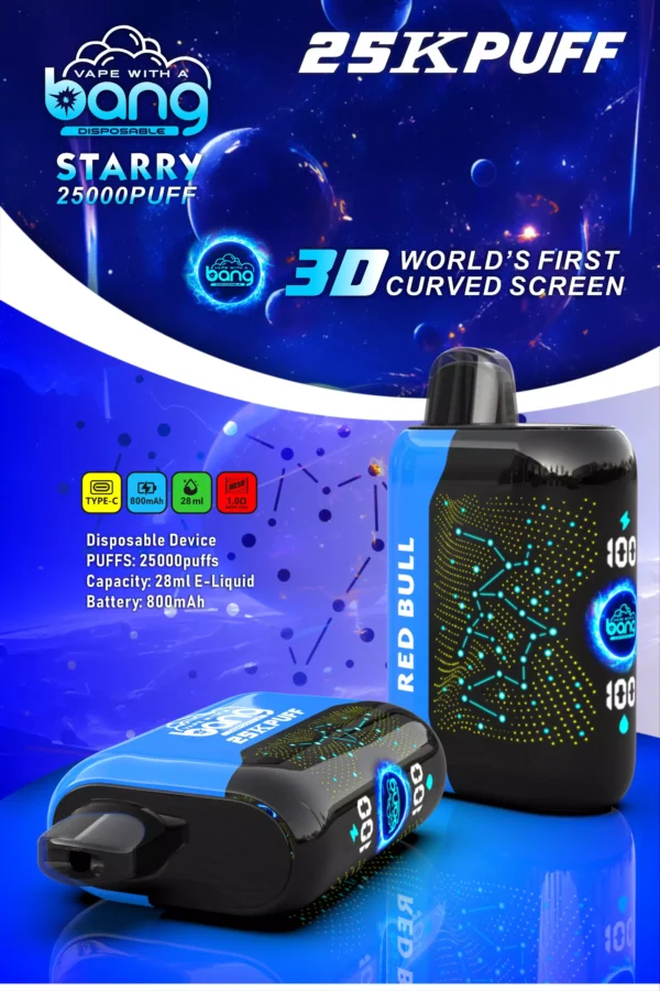 Bang Starry 25000 Puffs Pantalla curva 3D 0% 2% 3% 5% Vapes desechables recargables con bajo contenido de nicotina Pluma Compra a granel al por mayor - HelpVape - 5