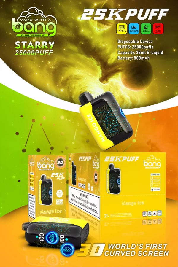 Bang Starry 25000 Puffs Pantalla curva 3D 0% 2% 3% 5% Vapes desechables recargables con bajo contenido de nicotina Pluma Compra a granel al por mayor - HelpVape - 8