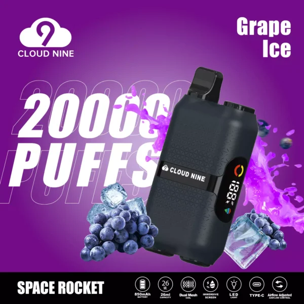 CLOUD NINE D33 20000 Puffs Иммерсивный экран с двойной сеткой 5% Перезаряжаемая одноразовая ручка для электронных сигарет с низким содержанием никотина Купить оптом - HelpVape - 11
